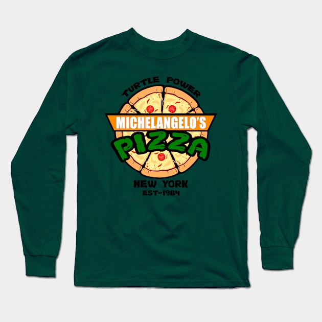 Michelangelo's Pizza Long Sleeve T-Shirt by Melonseta